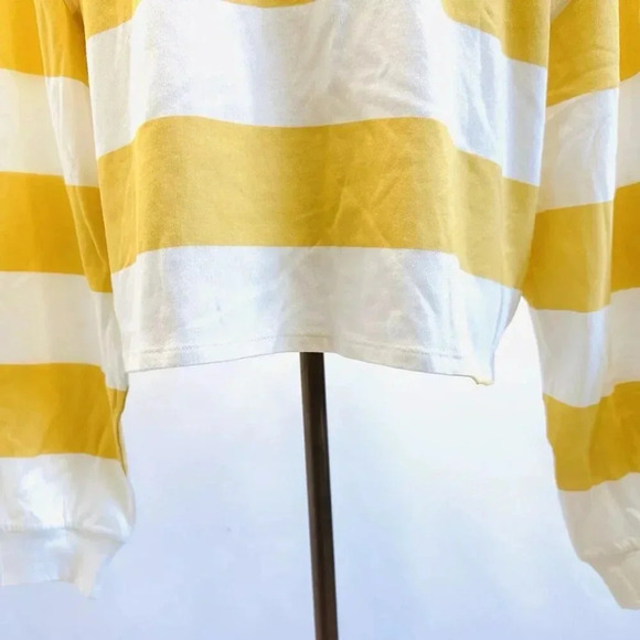 NWT SO Juniors Long Sleeve Pullover Collared Neck Striped Yellow Shirt Size XL - Picture 7 of 12